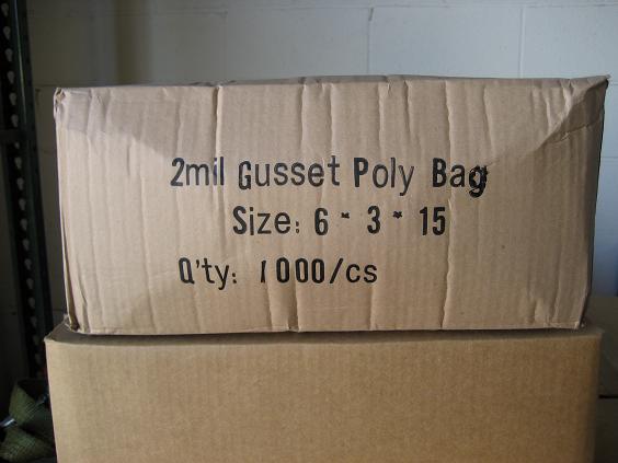 (image for) 6x3x15 2mil clear gusset poly bag (1000pcs)