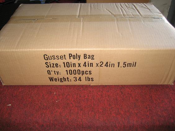 (image for) 10x4x24 1.5mil clear gusset poly bag (1000pcs)