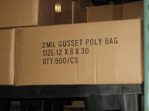 (image for) 12x8x30 2mil clear gusset poly bag (500pcs)