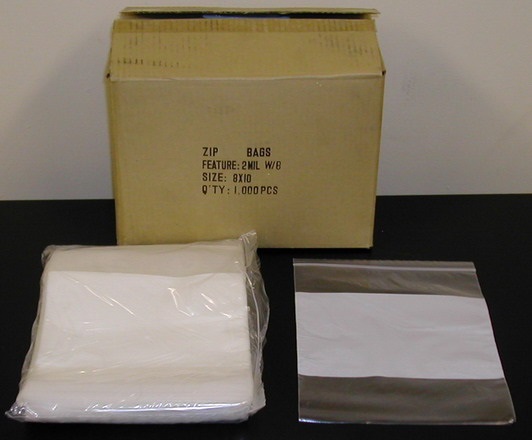 (image for) 8x10 2mil clear white block reclosable bag (1000pcs)